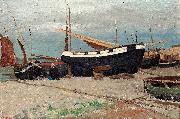George Willison Boats on the shore oil painting reproduction